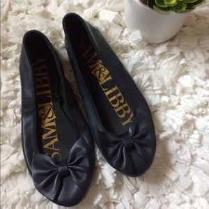 Sam & Libby navy bow ballet flats sz7